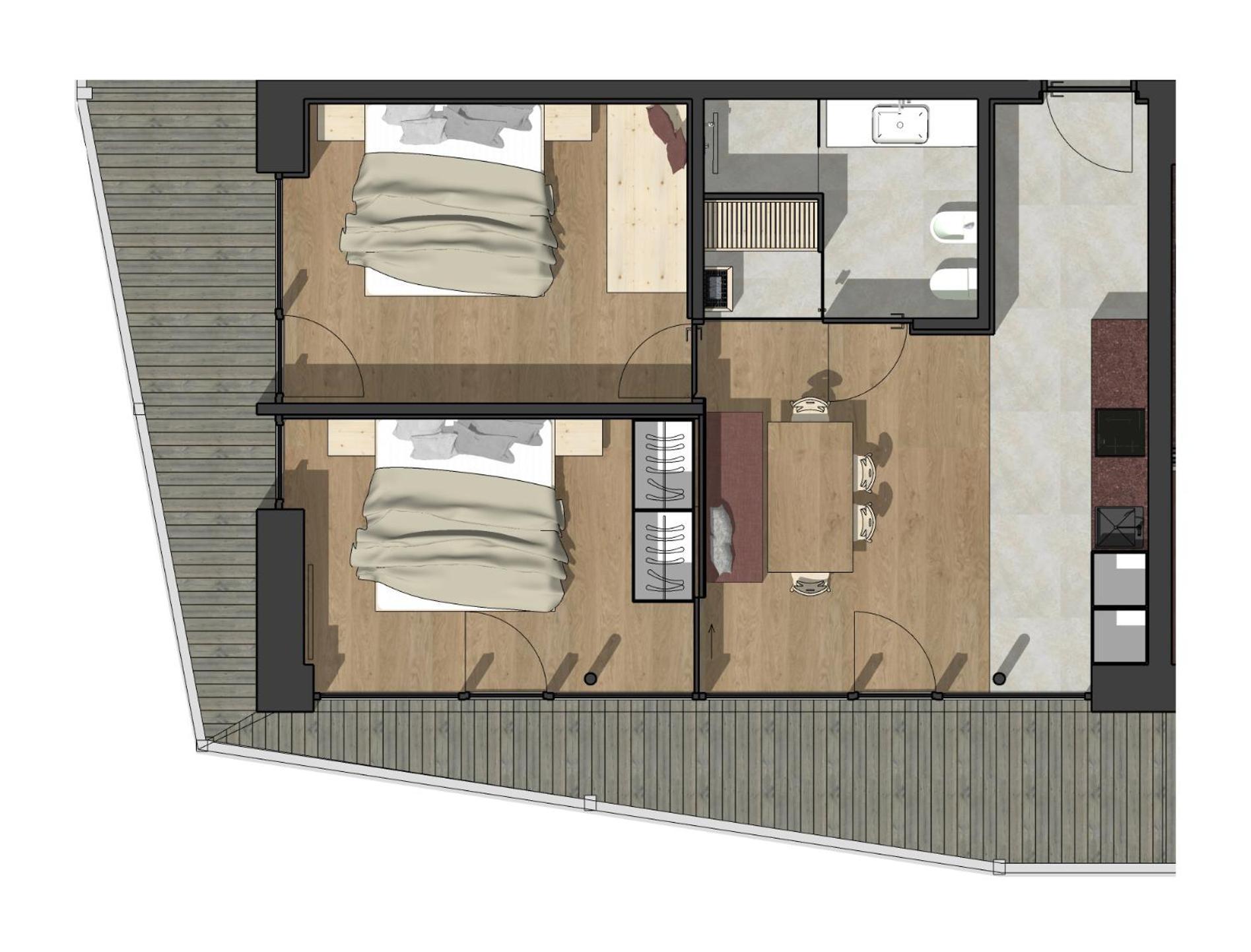 Appartements Zi Ranna Santa Maddalena in Casies Phòng bức ảnh